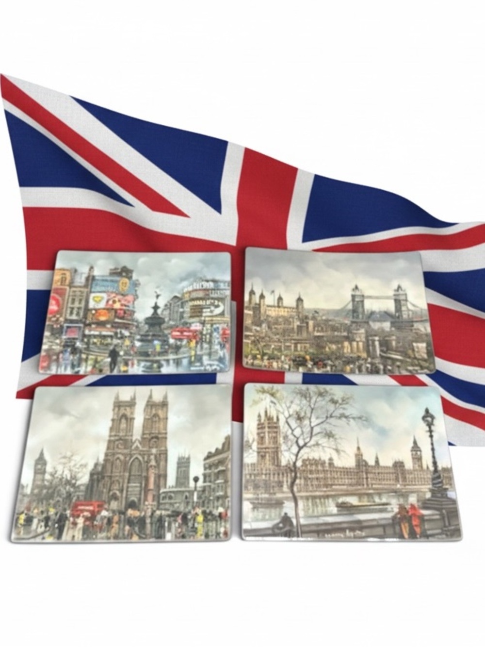 1976 KRISART Vintage London Landmark Placemats -Set of 4